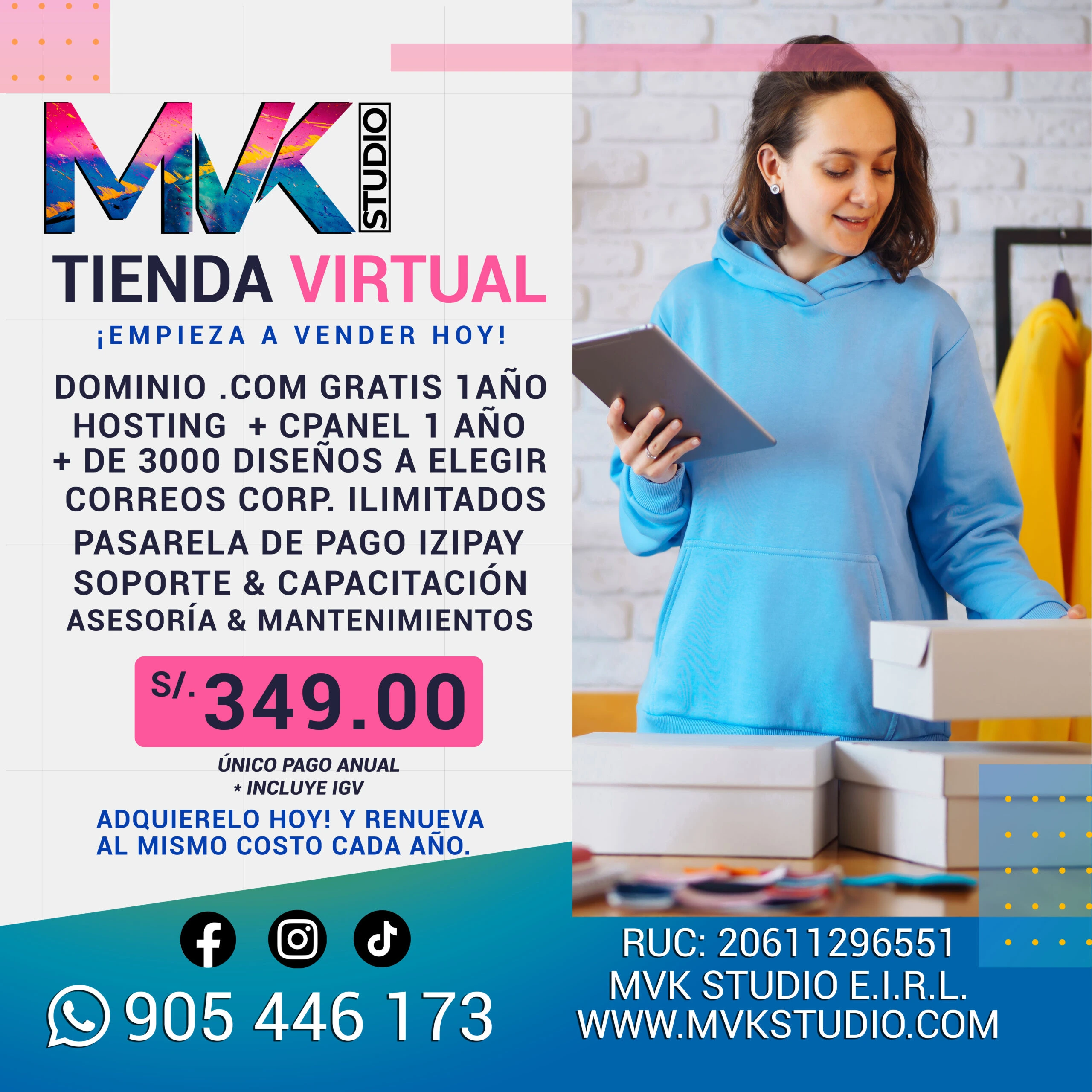 Paquete Tienda Virtual + Hosting y Dominio